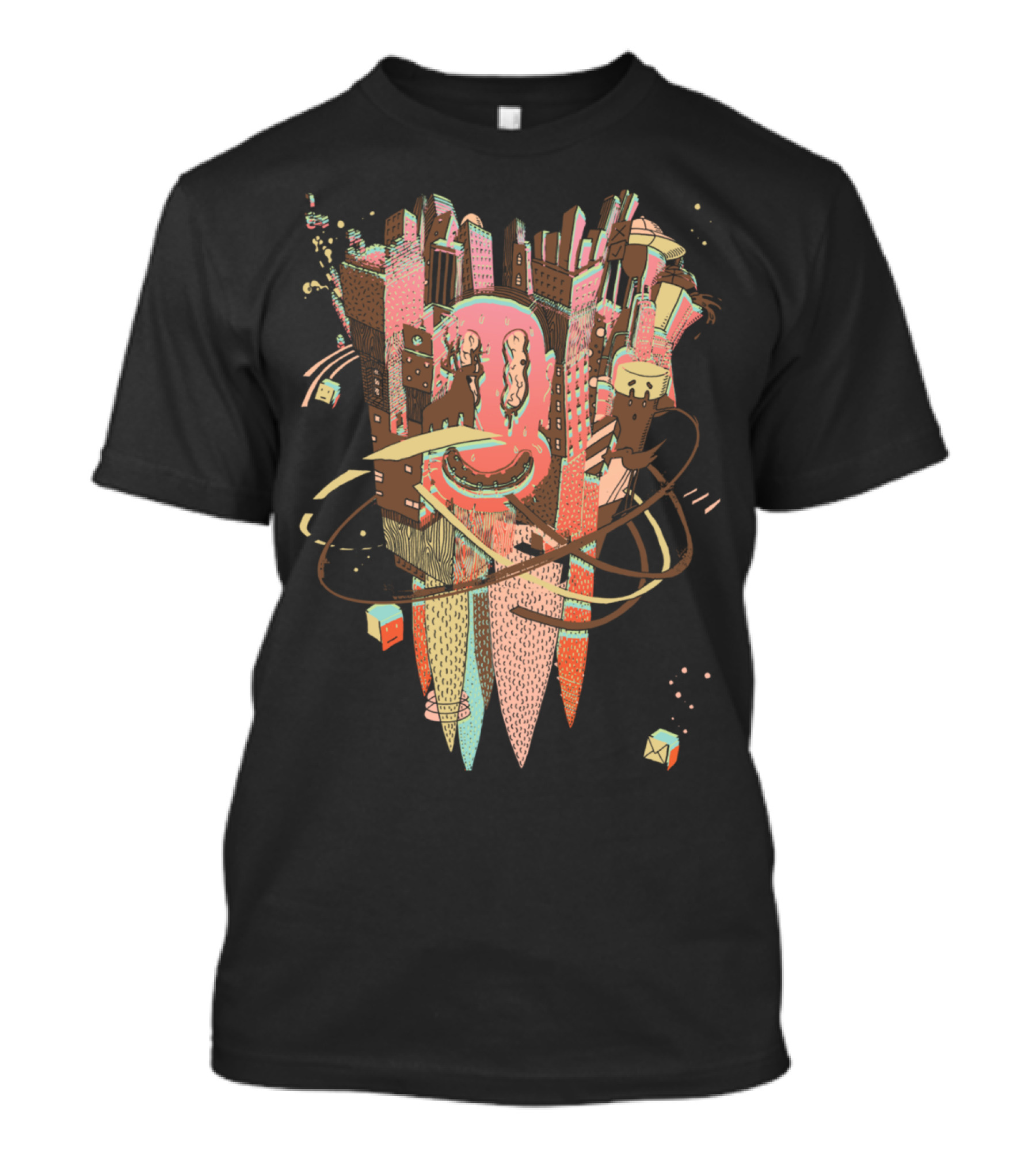 Organica Cosmic Cityscape Dreamlike Architecture T-Shirt