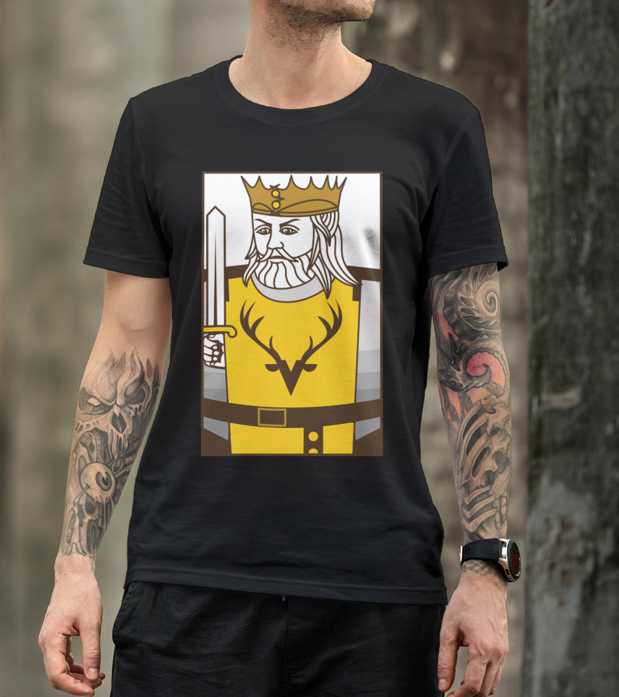 King Stag Royal Knight With Sword And Antler Crest T-Shirt