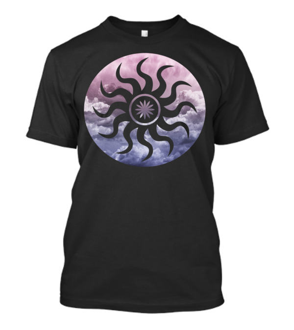 Sunshine Clouds Celestial Swirl On Gradient Circle T-Shirt