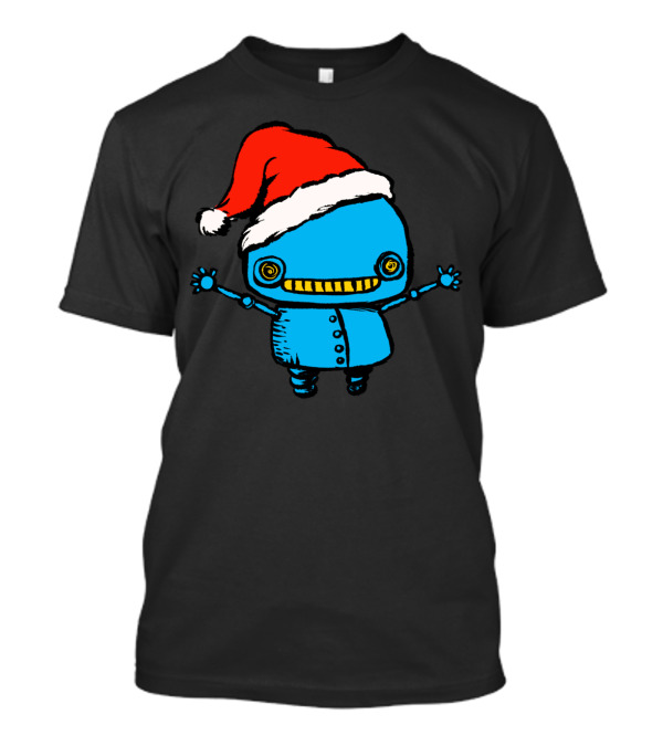 Cute Robot Kids Santa Elf Christmas Character T-Shirt