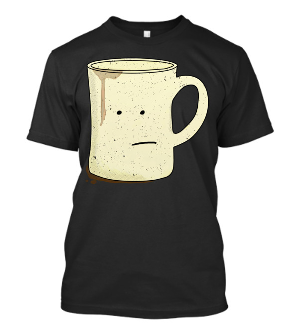 Meh Face Coffee Mug With Speckled Design And Neutral Expression T-Shirt