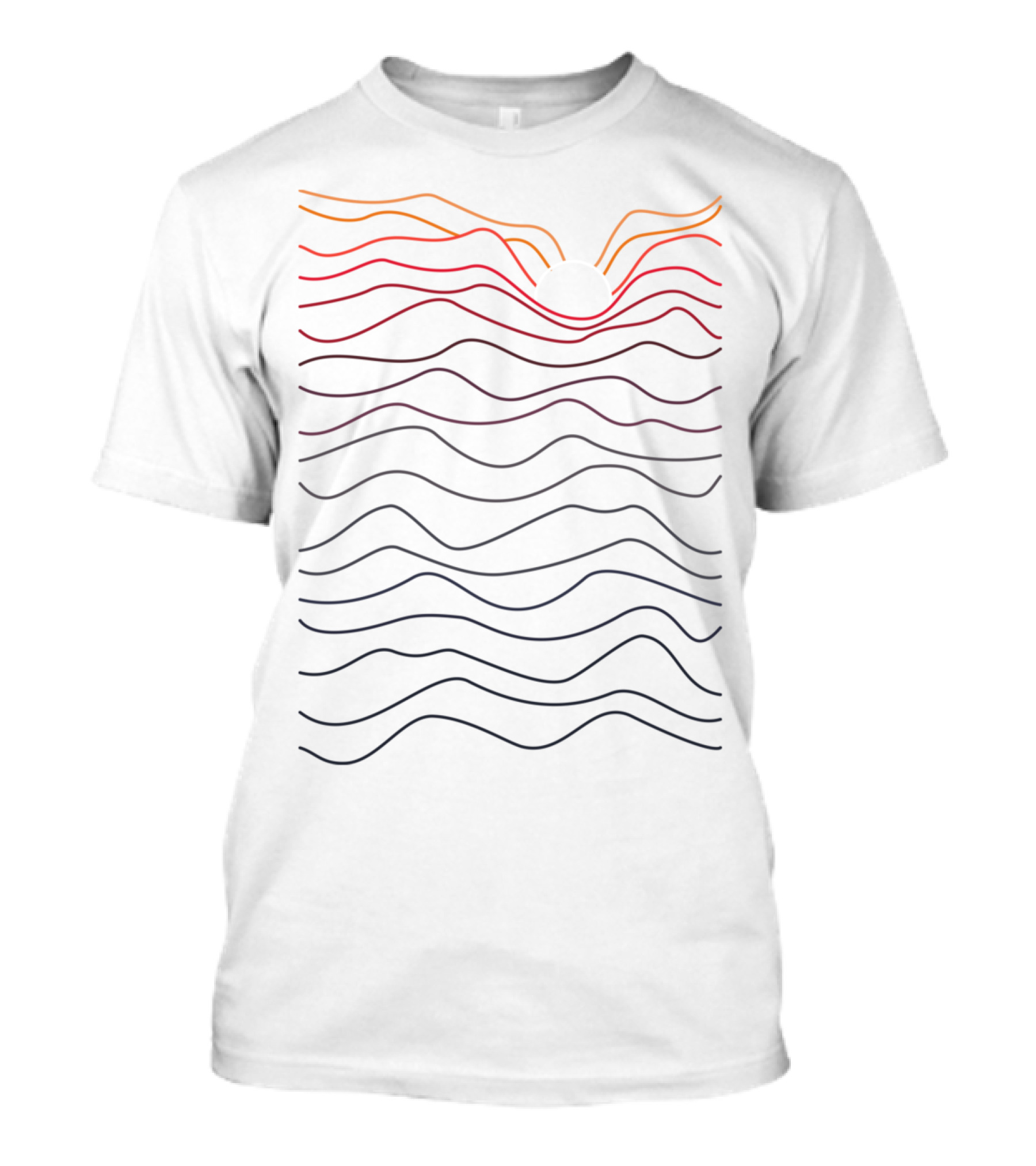 Outono Sunset Waves Abstract Lines T-Shirt