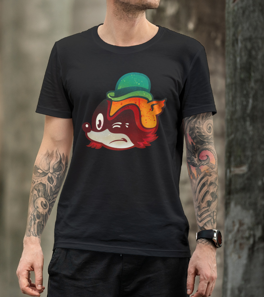 Winky Fox Character With Green Top Hat T-Shirt