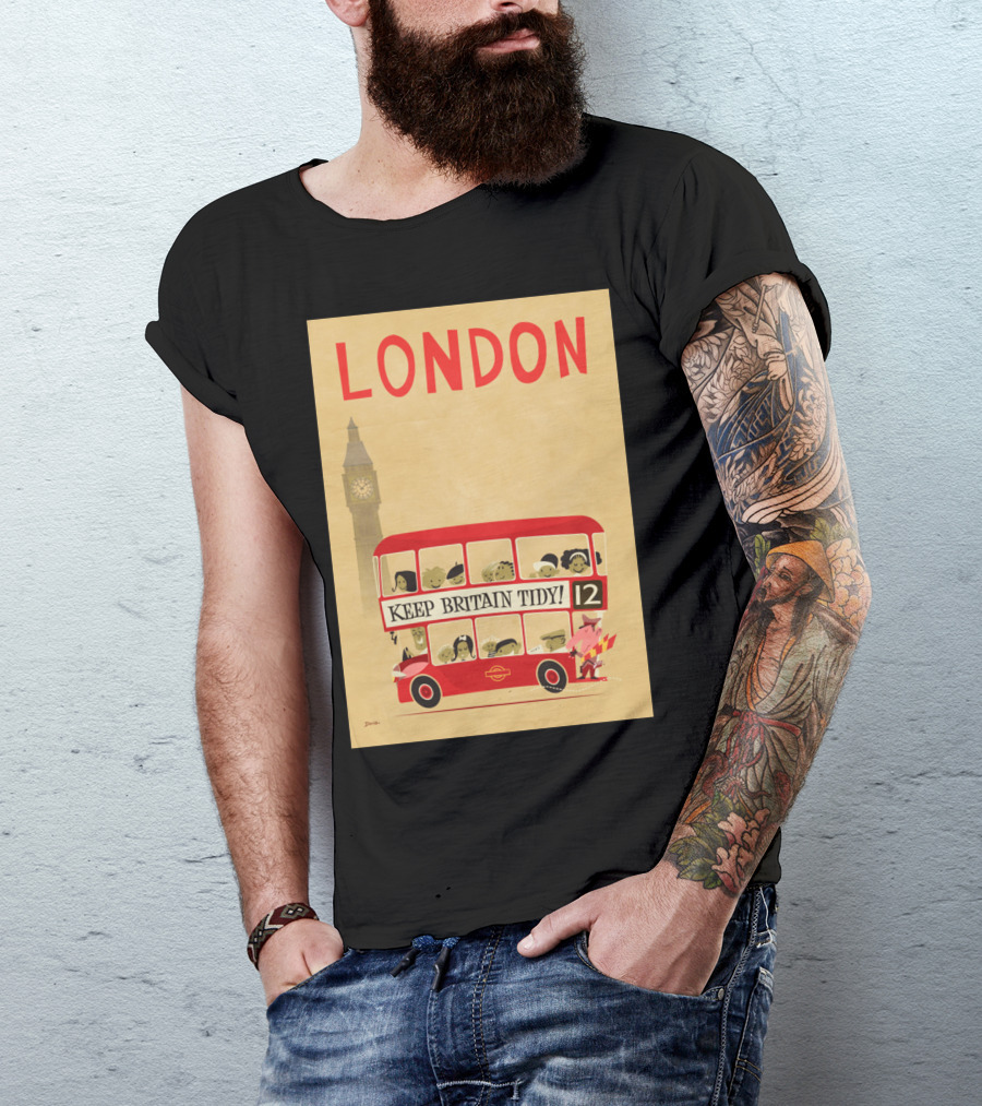 London Keep Britain Tidy Bus 12 Big Ben T-Shirt