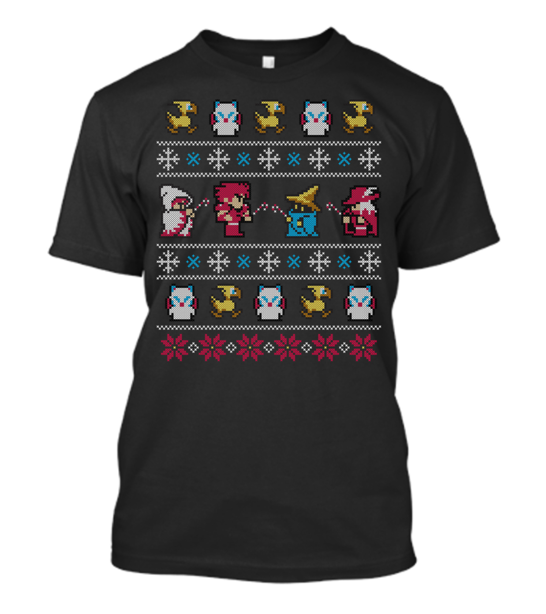Fantasy Pixel Characters Winter T-Shirt