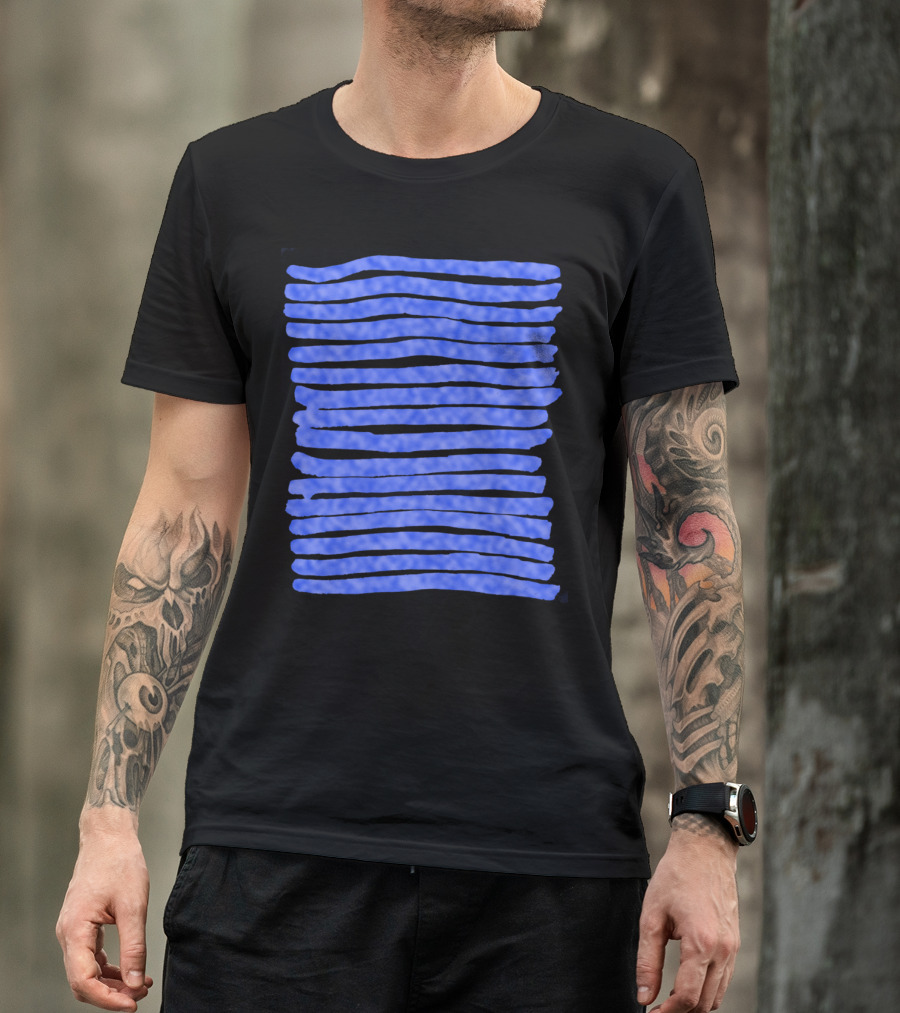 Winter Lines Blue Stripes T-Shirt