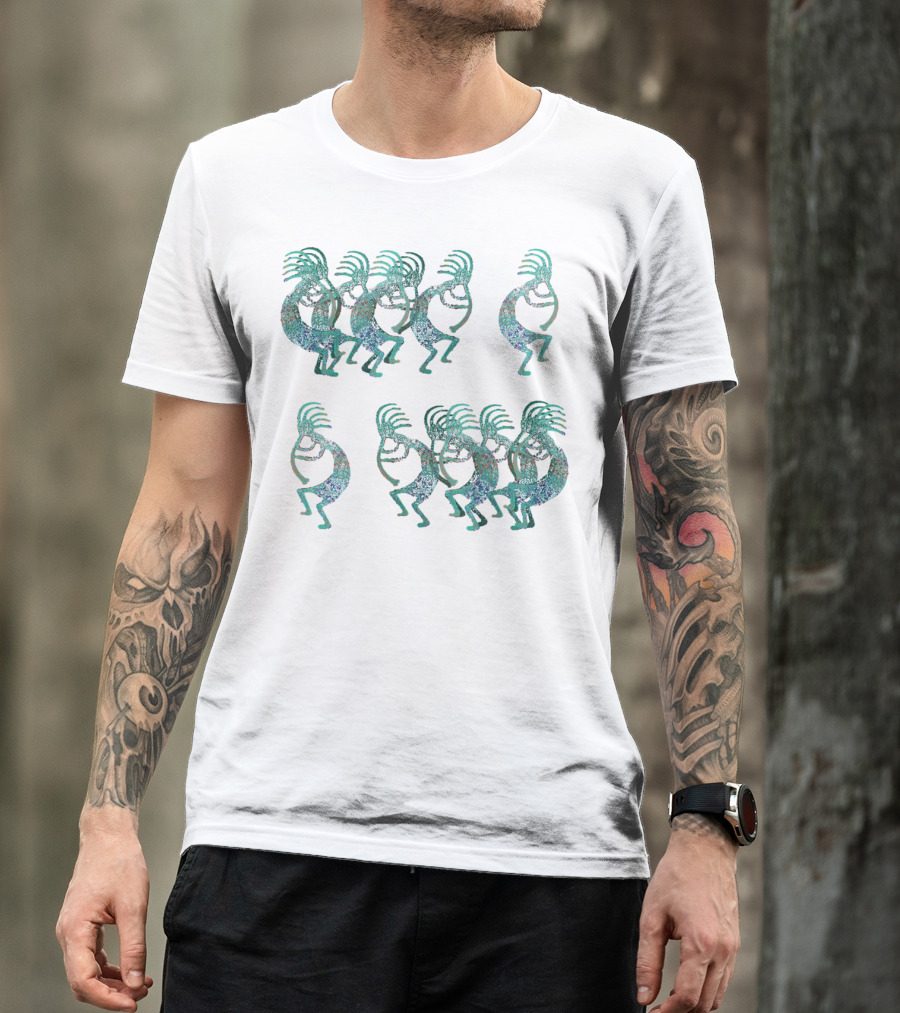 Kokopelli Dance Pattern With Repeating Figures T-Shirt