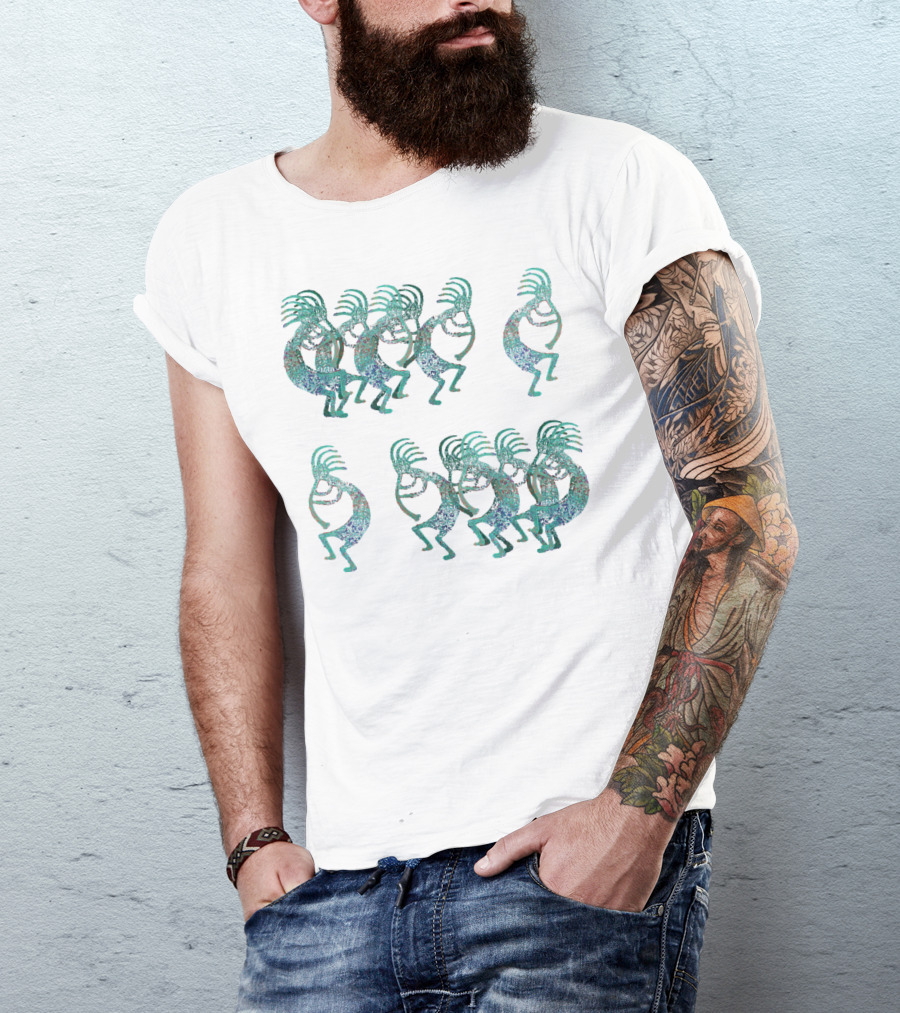 Kokopelli Dance Pattern With Repeating Figures T-Shirt