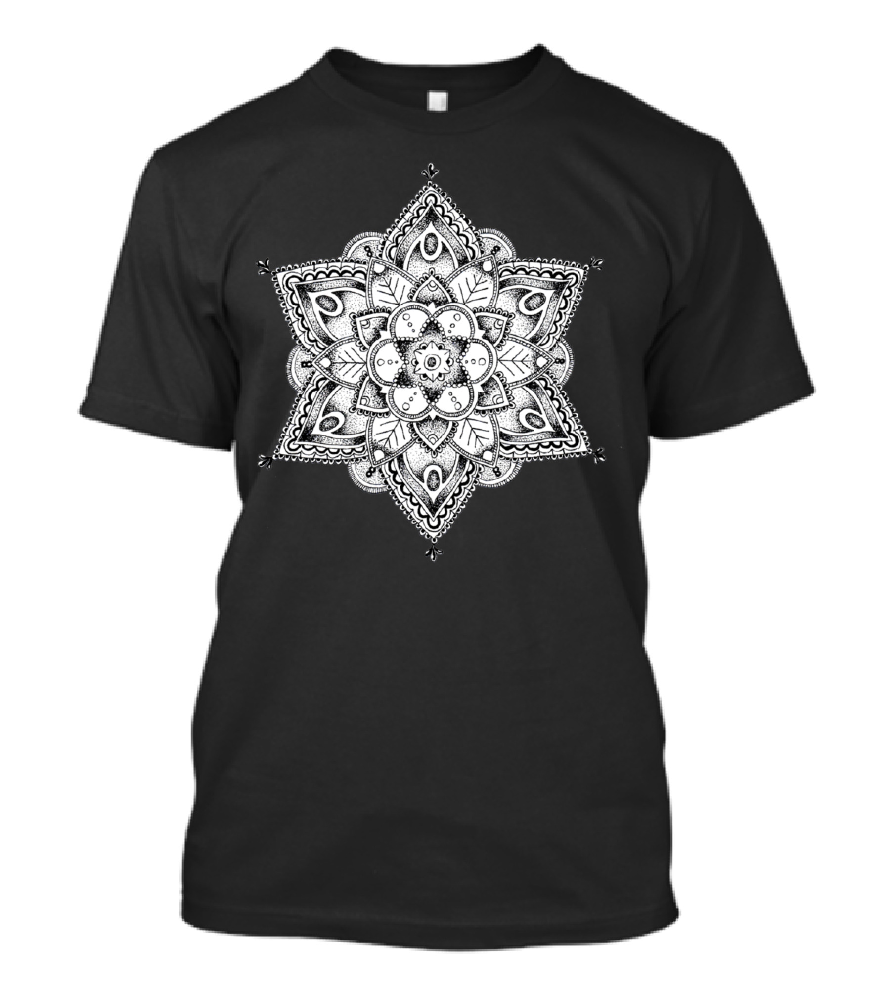 Regal Mandala Intricate Black And White Geometric Star T-Shirt