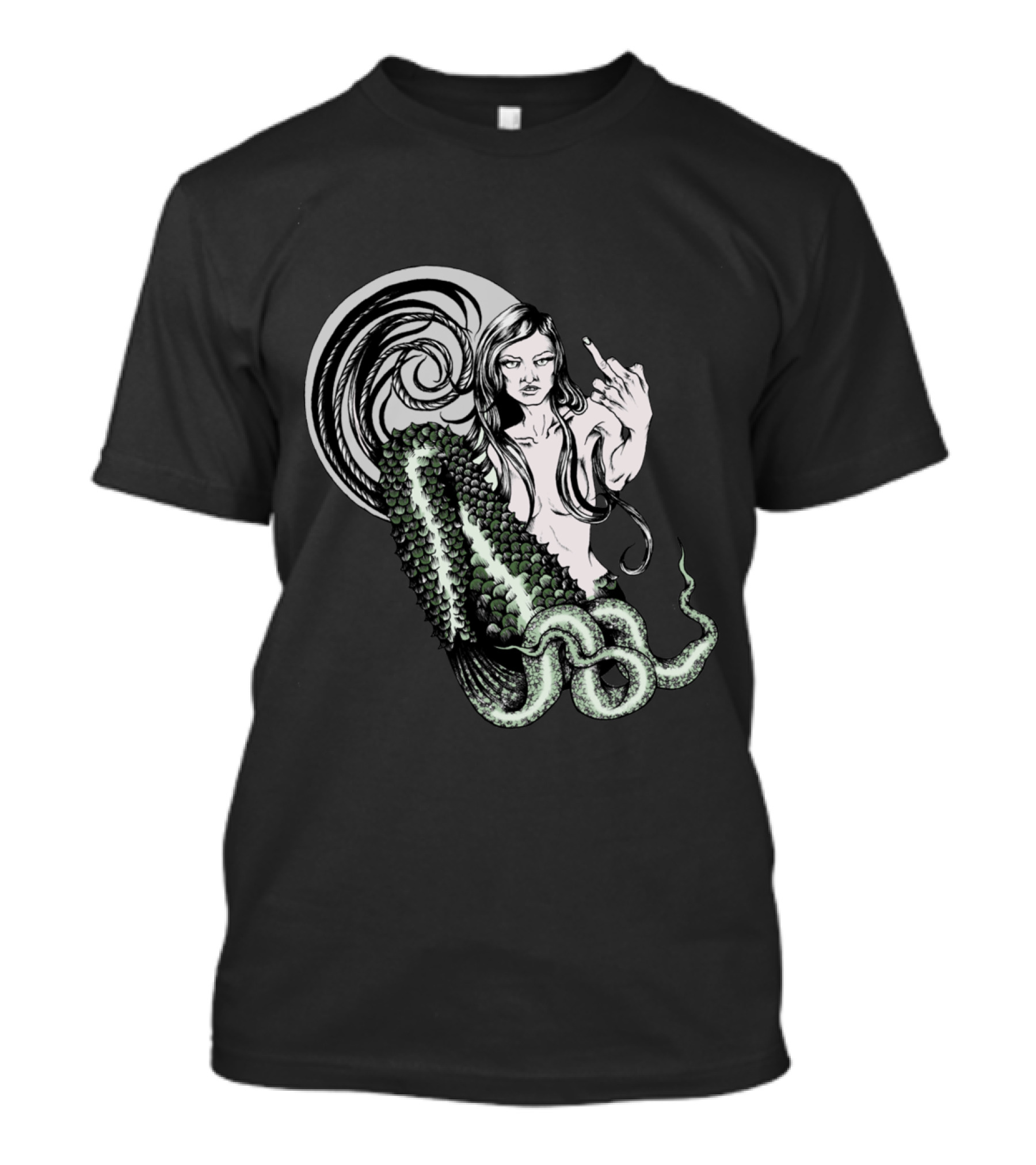 Mermaid Middle Finger Dark Aesthetic T-Shirt