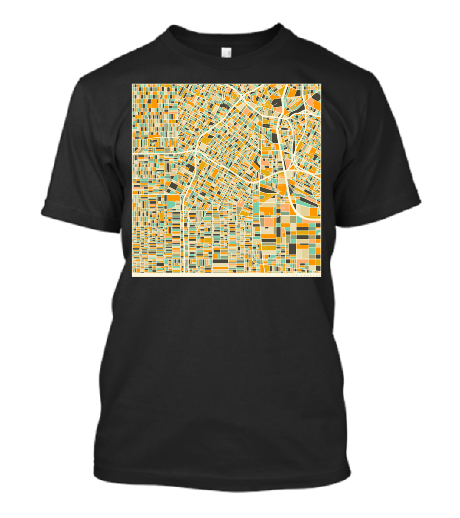 Los Angeles Abstract Geometric Map T-Shirt
