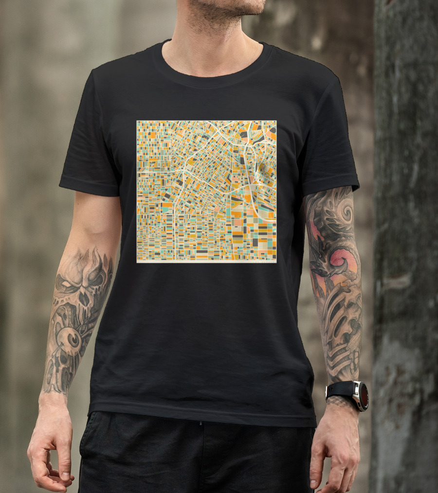 Los Angeles Abstract Geometric Map T-Shirt