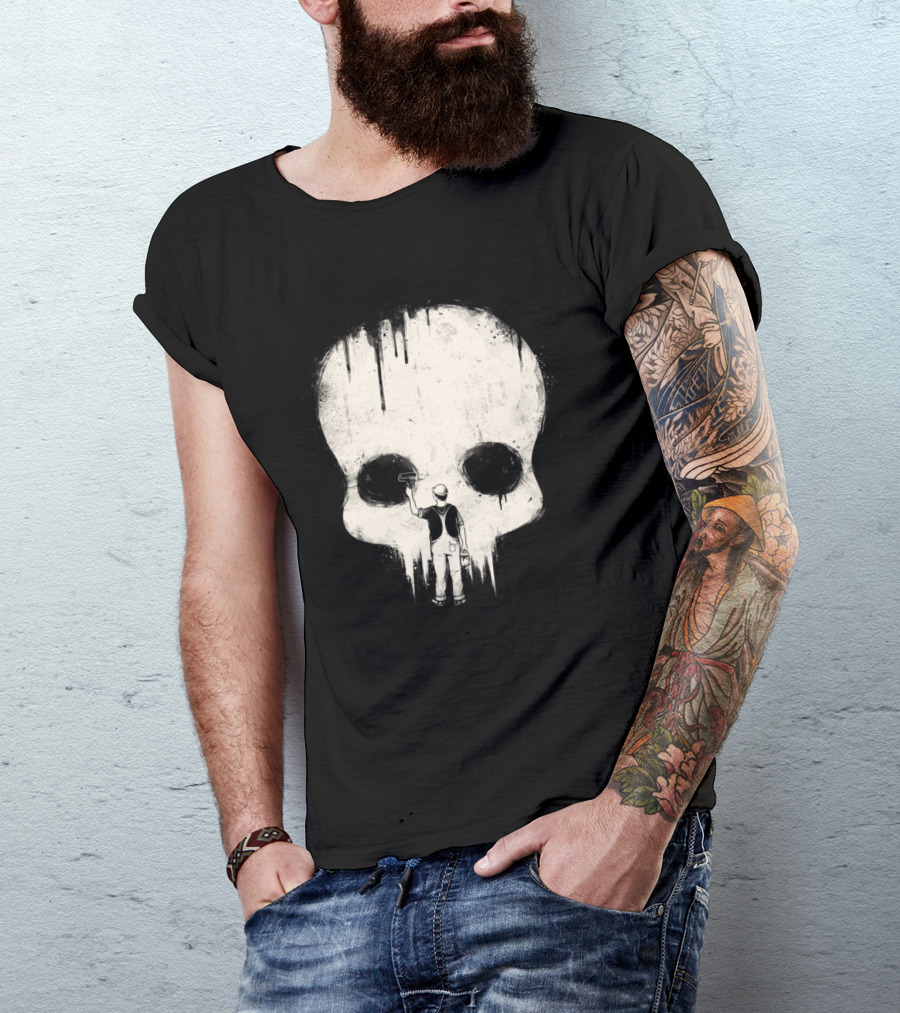 Paint It Skull Artist With Roller T-Shirt
