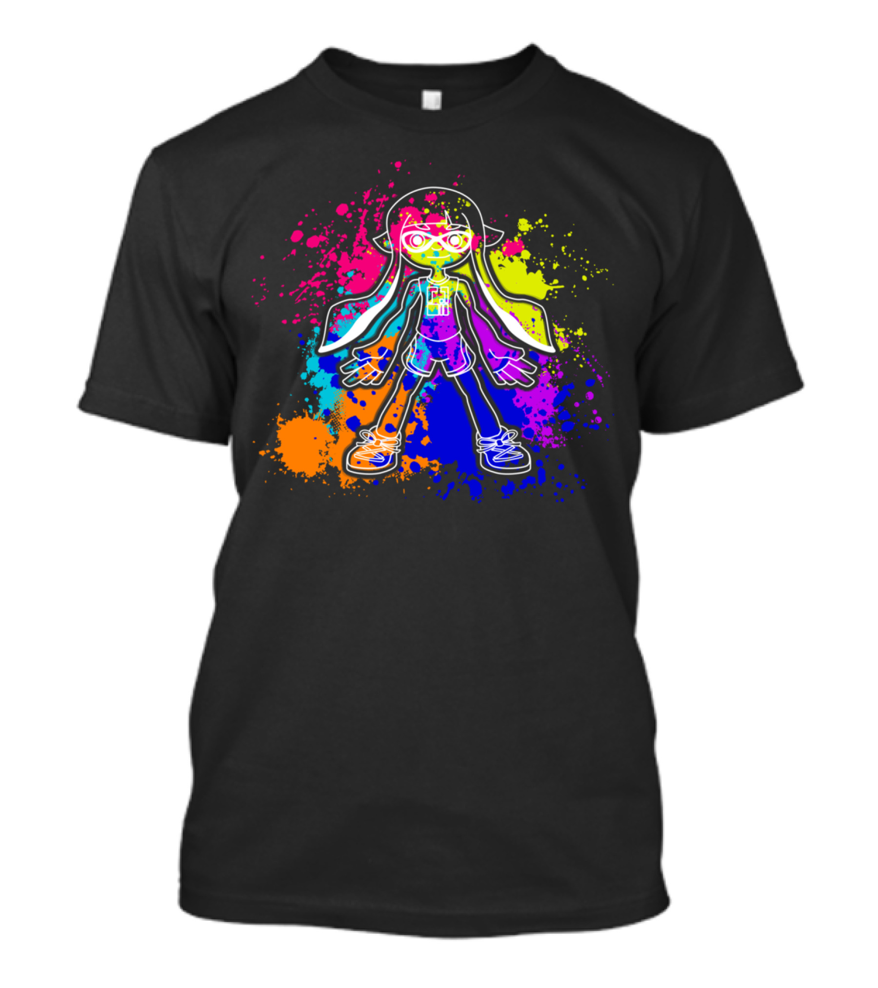 Splatoon Inkling Vibrant Neon Splatters T-Shirt