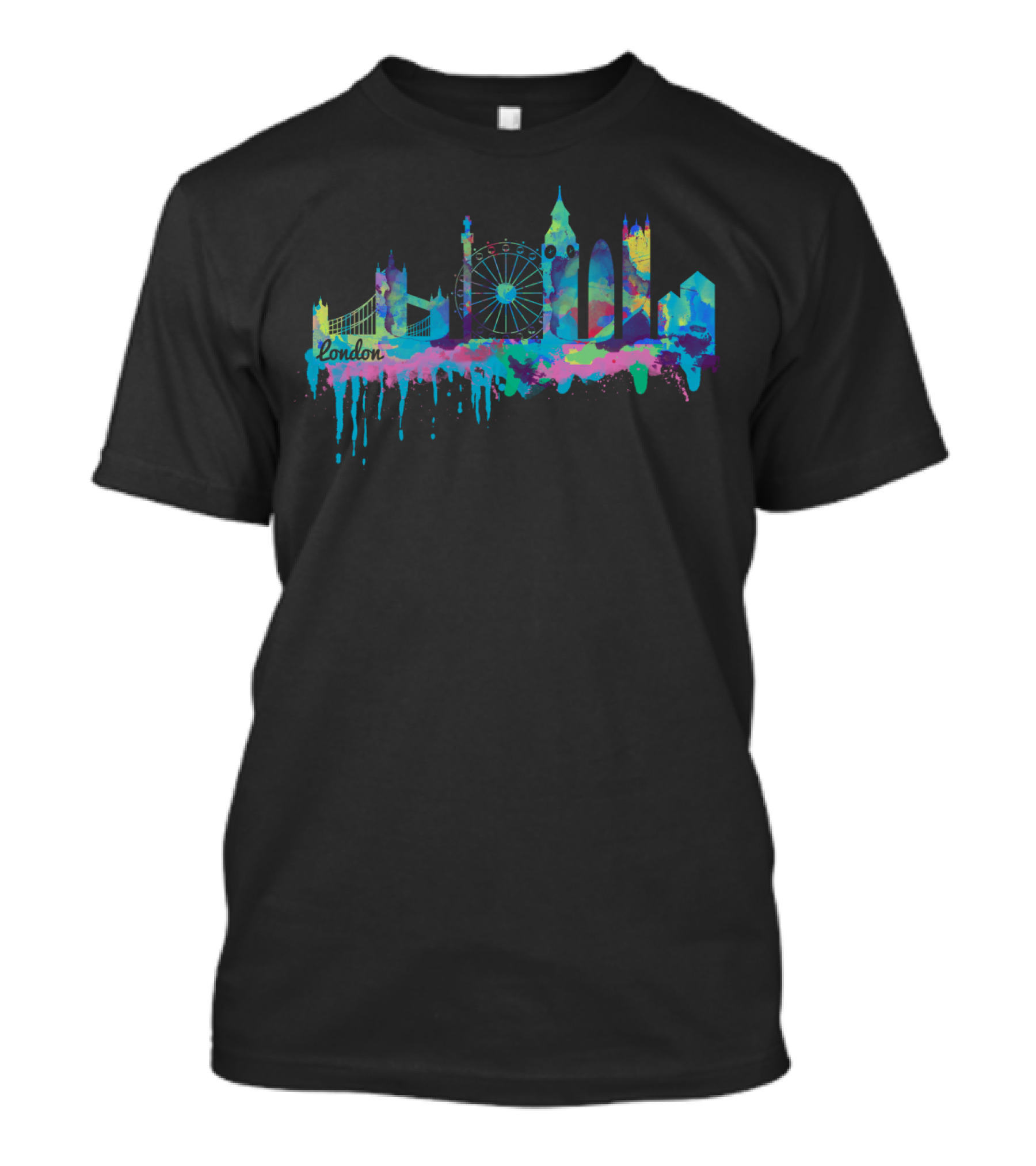 London Skyline Rainbow Drip T-Shirt