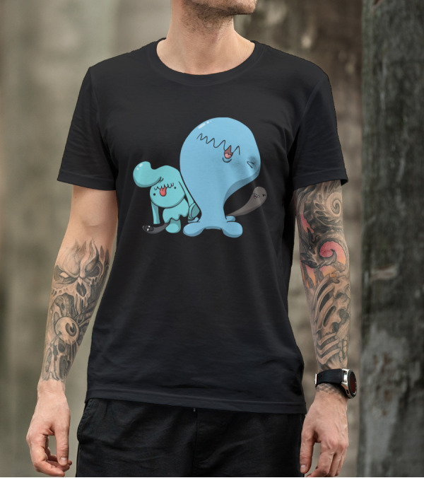 Wobbuffet And Wynaut Pokémon Fan Art WOOOOOBBA T-Shirt