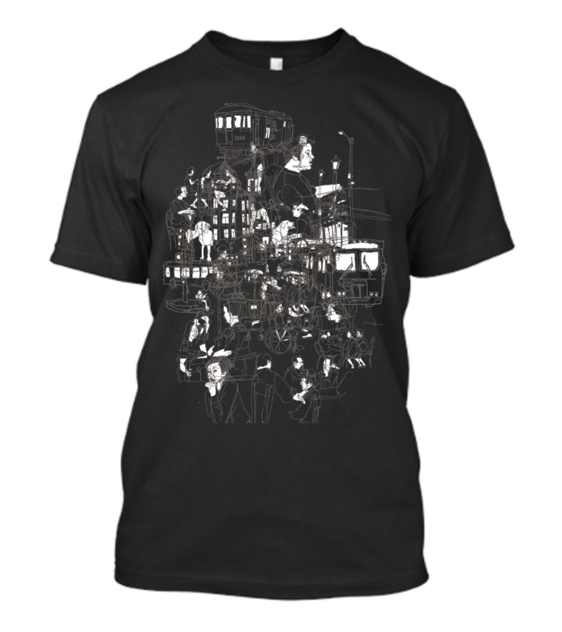 Interlocking Lives Lines And Transit Lanes Urban Transport Connections Complex Cityscape T-Shirt