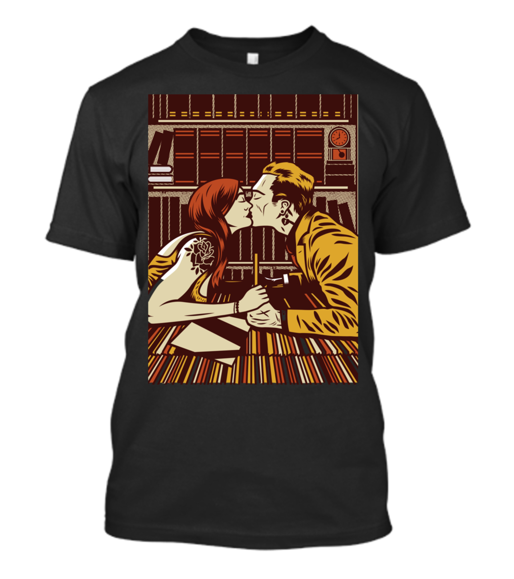 Love And Vinyl Kiss Amongst Records T-Shirt