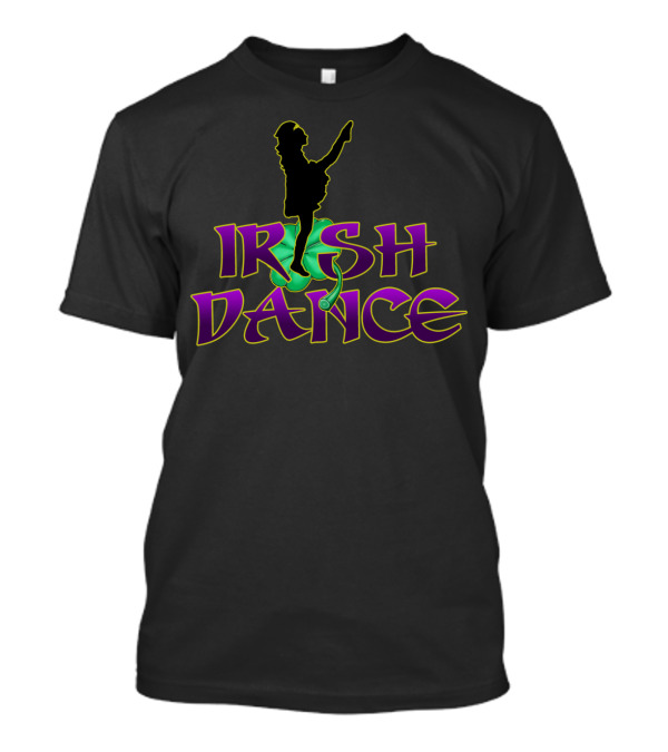 Irish Dance Silhouette With Celtic Style Elements T-Shirt