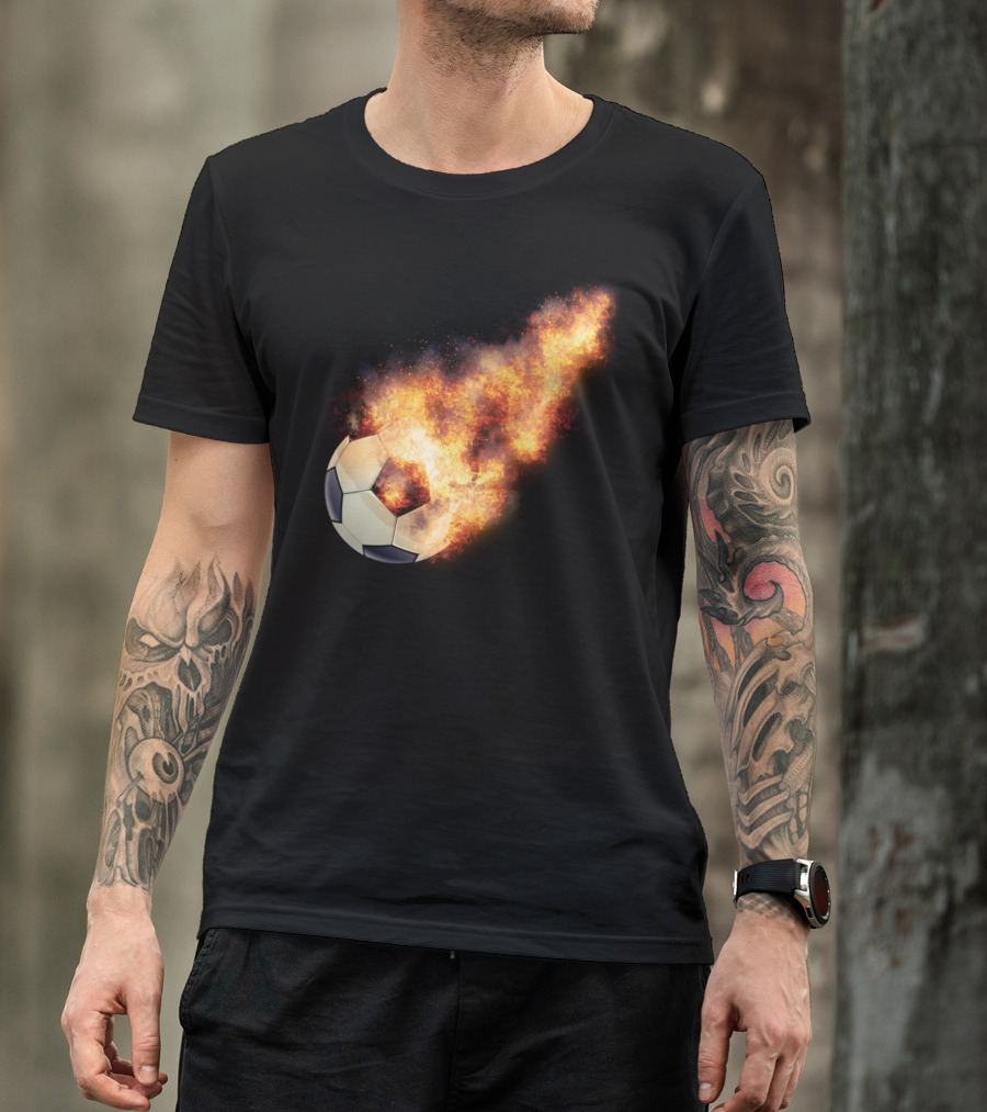 Flaming Soccerball Fireball Explosion T-Shirt