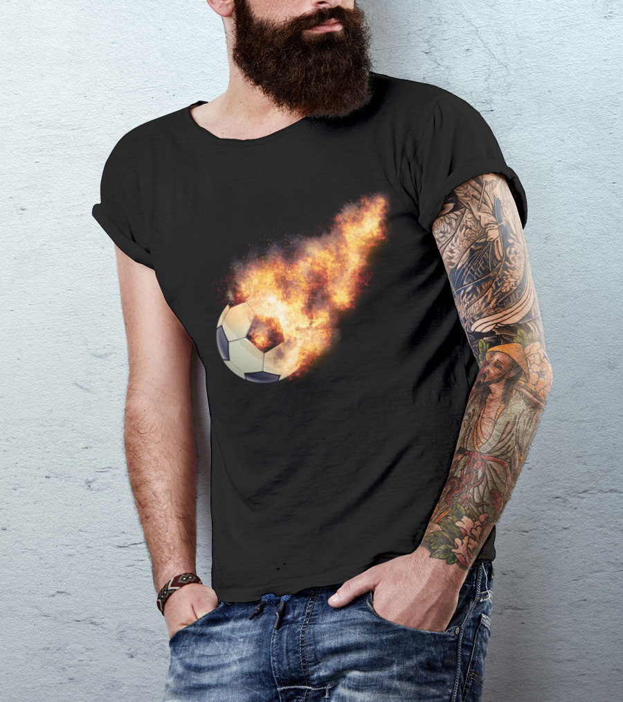 Flaming Soccerball Fireball Explosion T-Shirt