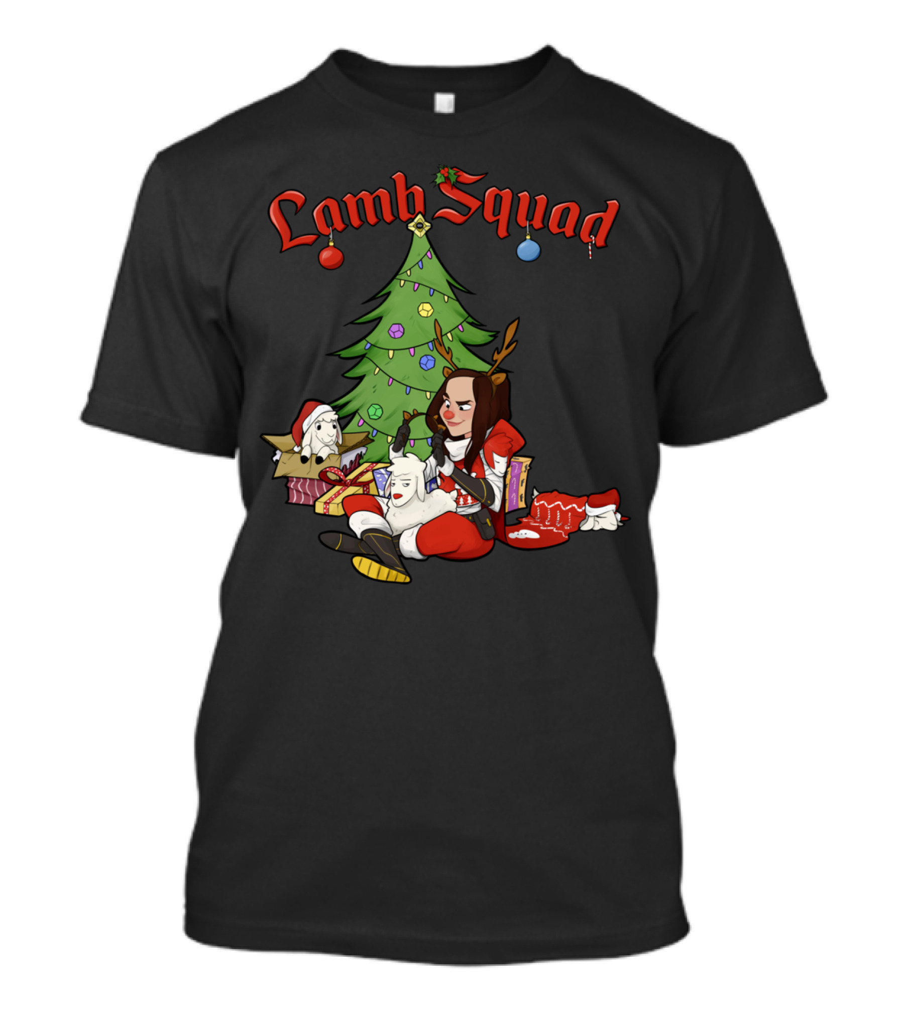 Lamb Squad Christmas Tree Holiday Gathering T-Shirt