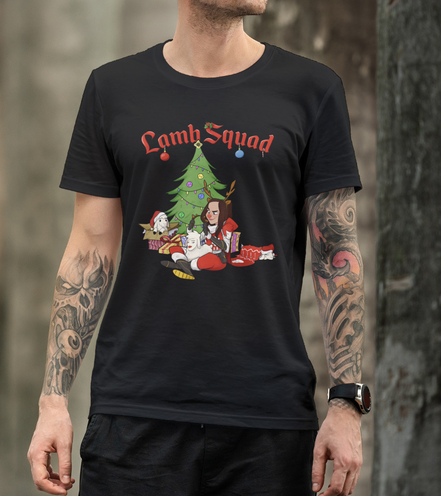 Lamb Squad Christmas Tree Holiday Gathering T-Shirt