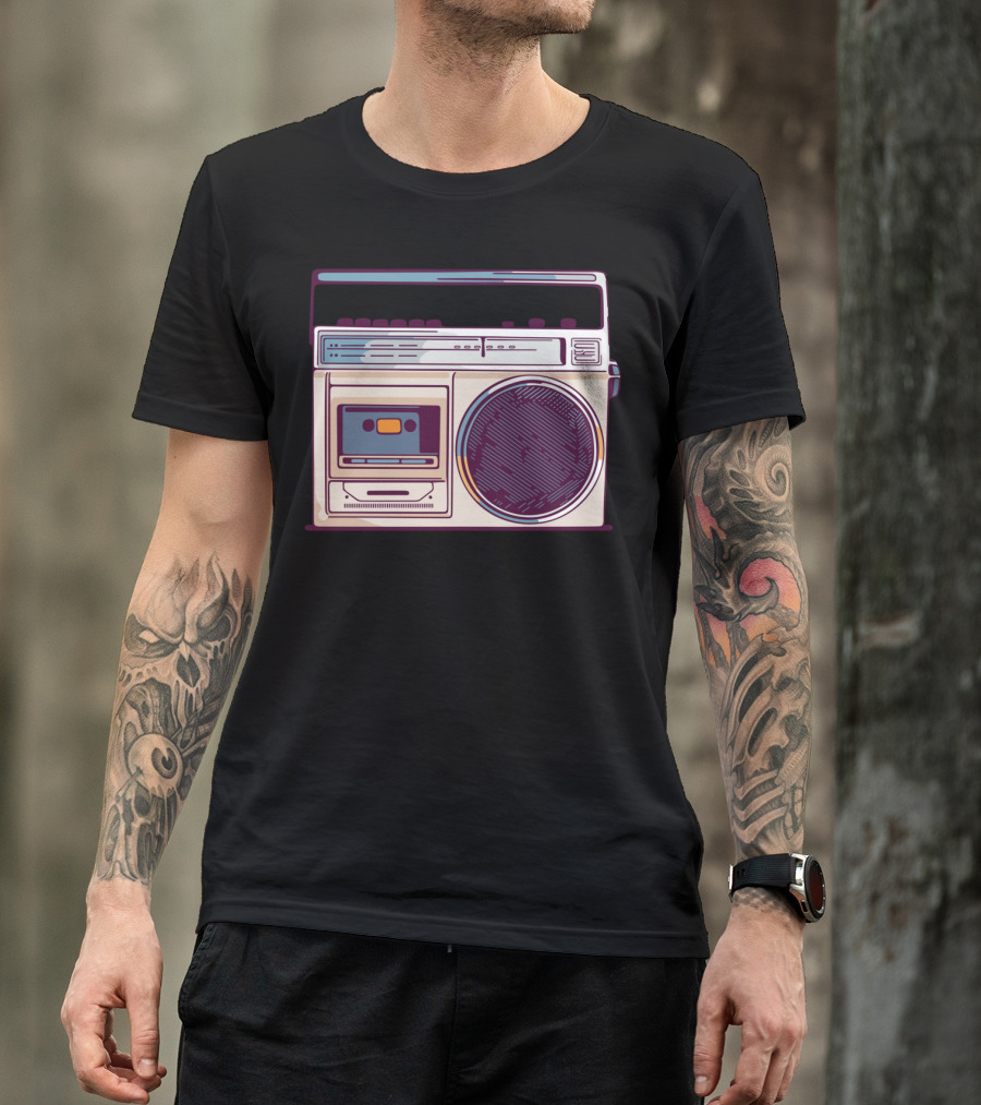 Retro Radio Boombox Vintage Cassette Player 80s Music T-Shirt