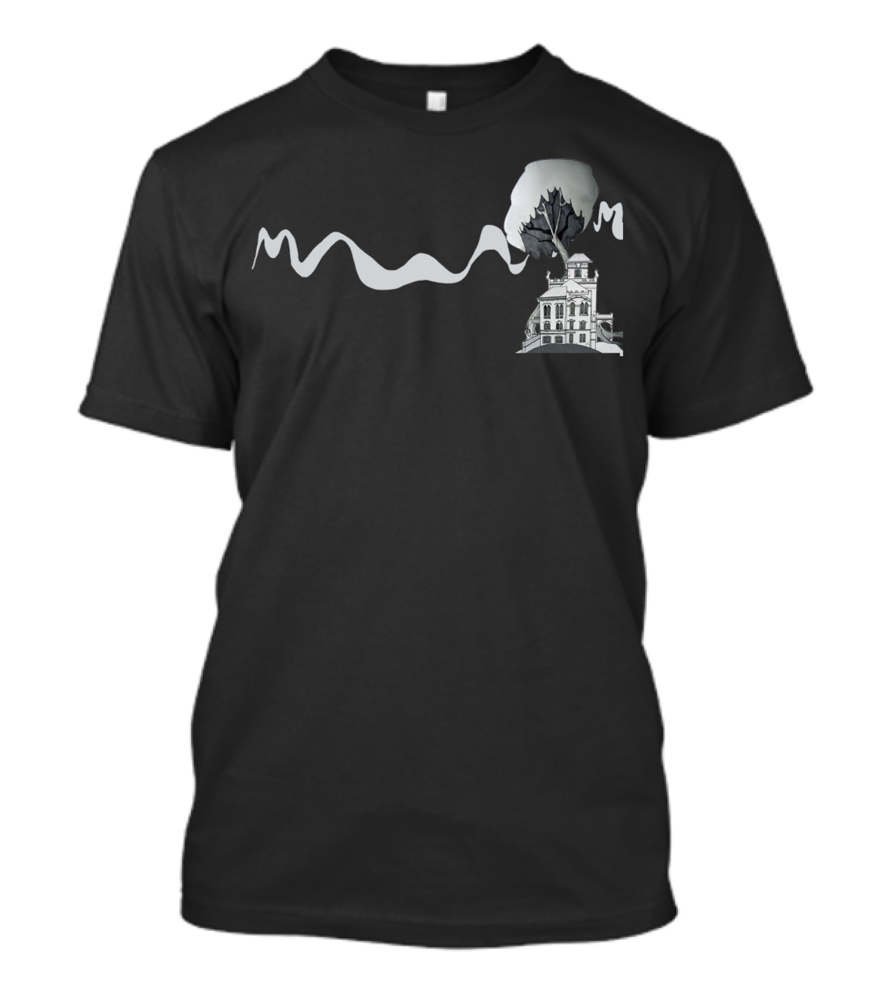 Treecastle Mystical Landscape With Winding River And Majestic Treehouse T-Shirt
