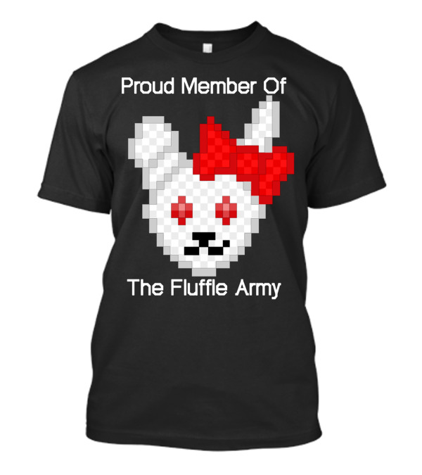 Proud Member Of The Fluffle Army Pixel Bunny Badge T-Shirt
