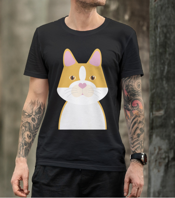 Yellow Cat With Pink Nose And Whiskers T-Shirt