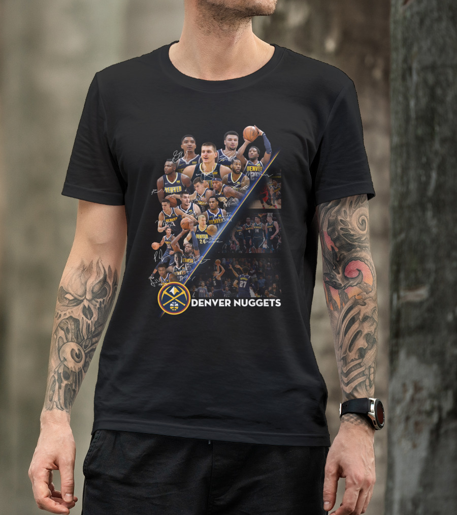 DENVER NUGGETS TEAM PLAYERS SIGNATURES AND LOGO COLLECTION T-Shirt