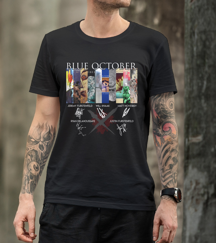 Blue October Jeremy Furstenfeld Will Knaak Matt Noveskey Ryan Delahoussaye Justin Furstenfeld T-Shirt
