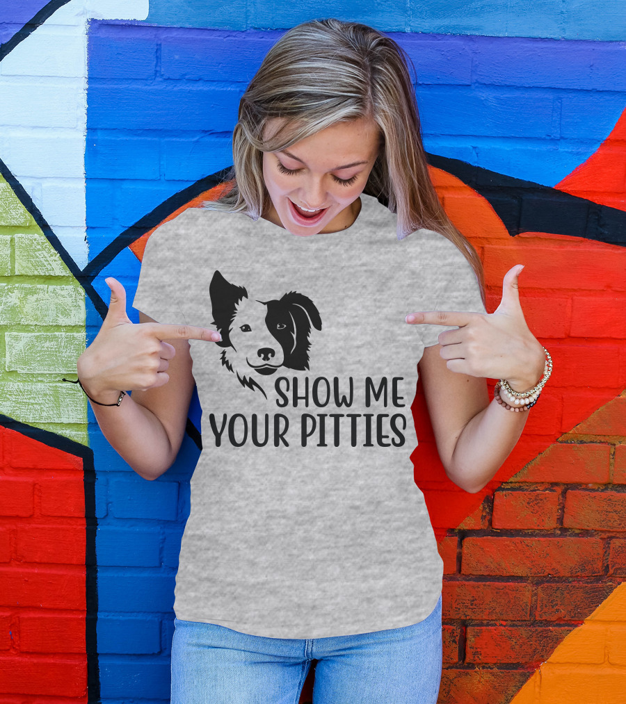 Show Me Your Pitties Dog Face Silhouette T-Shirt