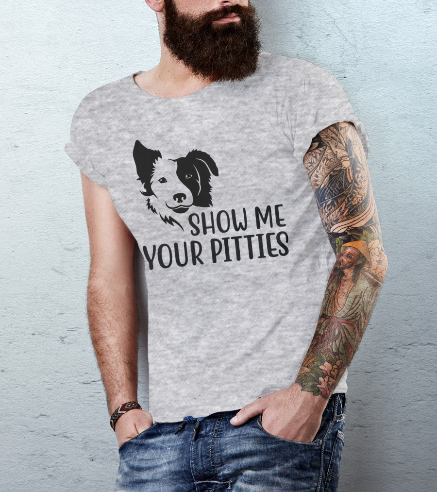 Show Me Your Pitties Dog Face Silhouette T-Shirt
