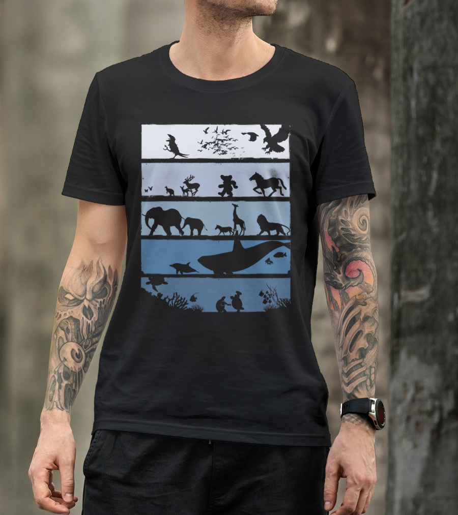 Animal Silhouettes Across Habitats Story T-Shirt