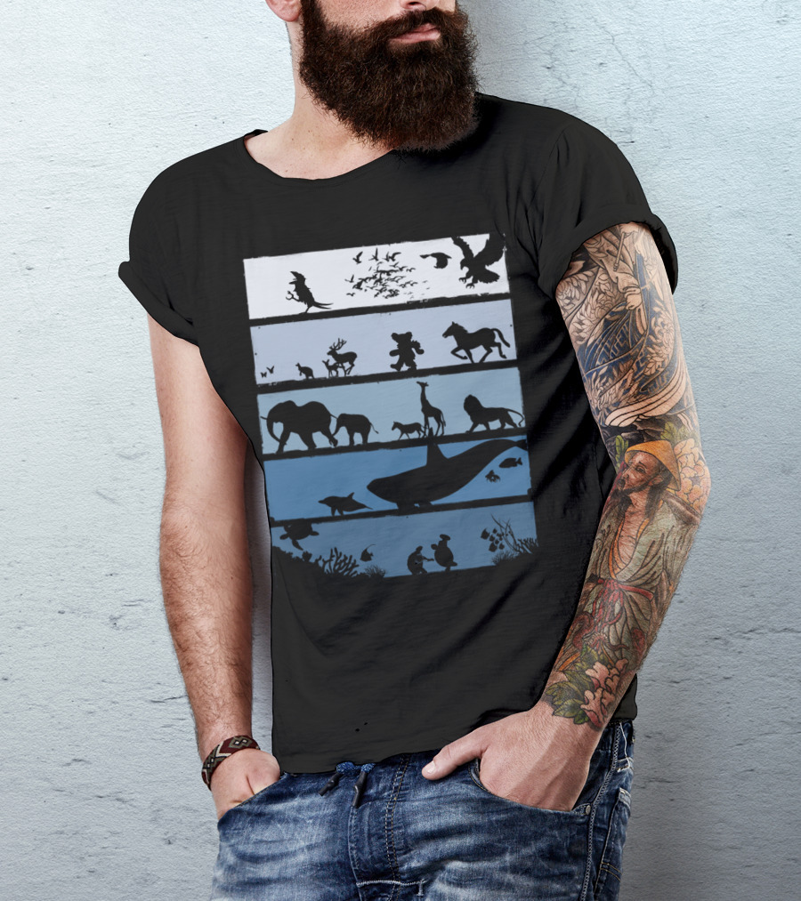 Animal Silhouettes Across Habitats Story T-Shirt