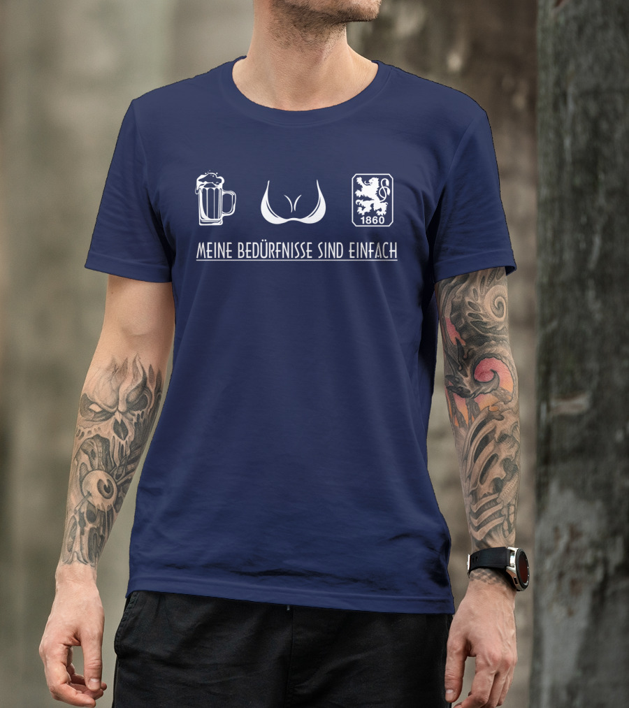 1860 München Meine Bedürfnisse Sind Einfach Bier Bra Lion T-Shirt