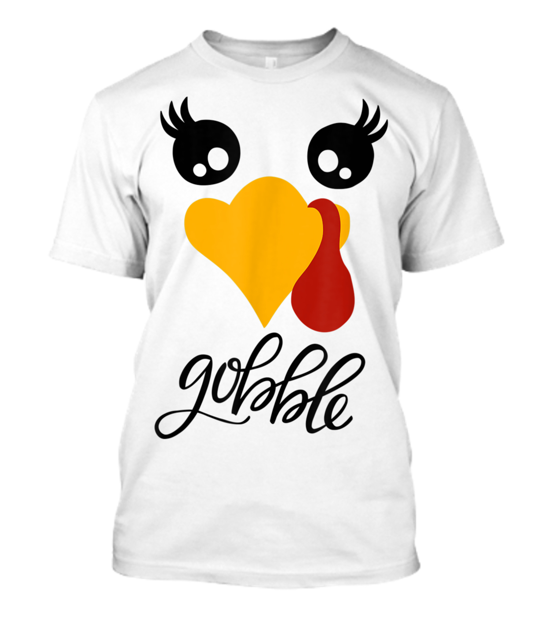 CUTE TURKEY FACE FUNNY GOBBLE HEART SHAPED BEAK ICONIC SYMBOLS THANKSGIVING T-Shirt