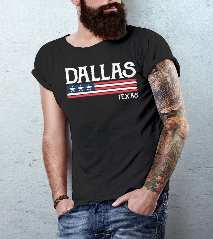 DALLAS TEXAS Stars And Stripes Flag T-Shirt