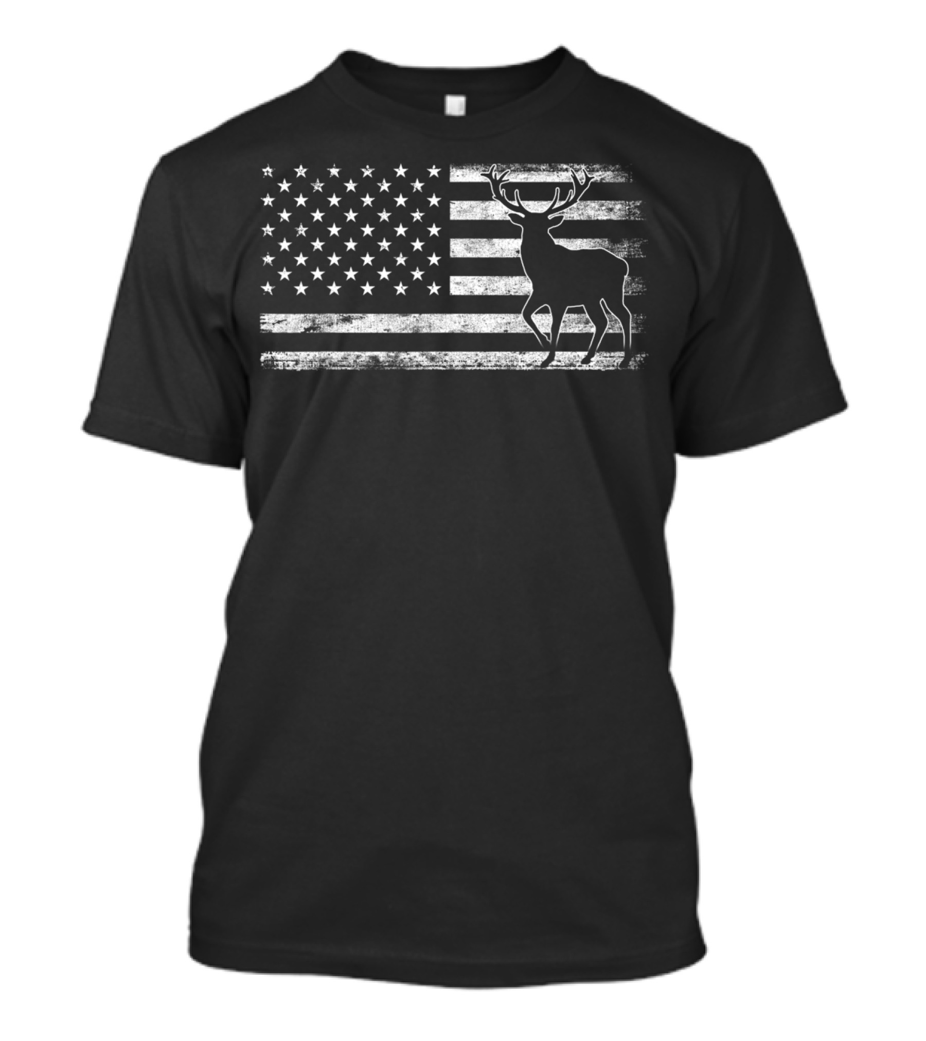DEER HUNTING AMERICA FLAG FUNNY HUNTING VINTAGE USA T-Shirt
