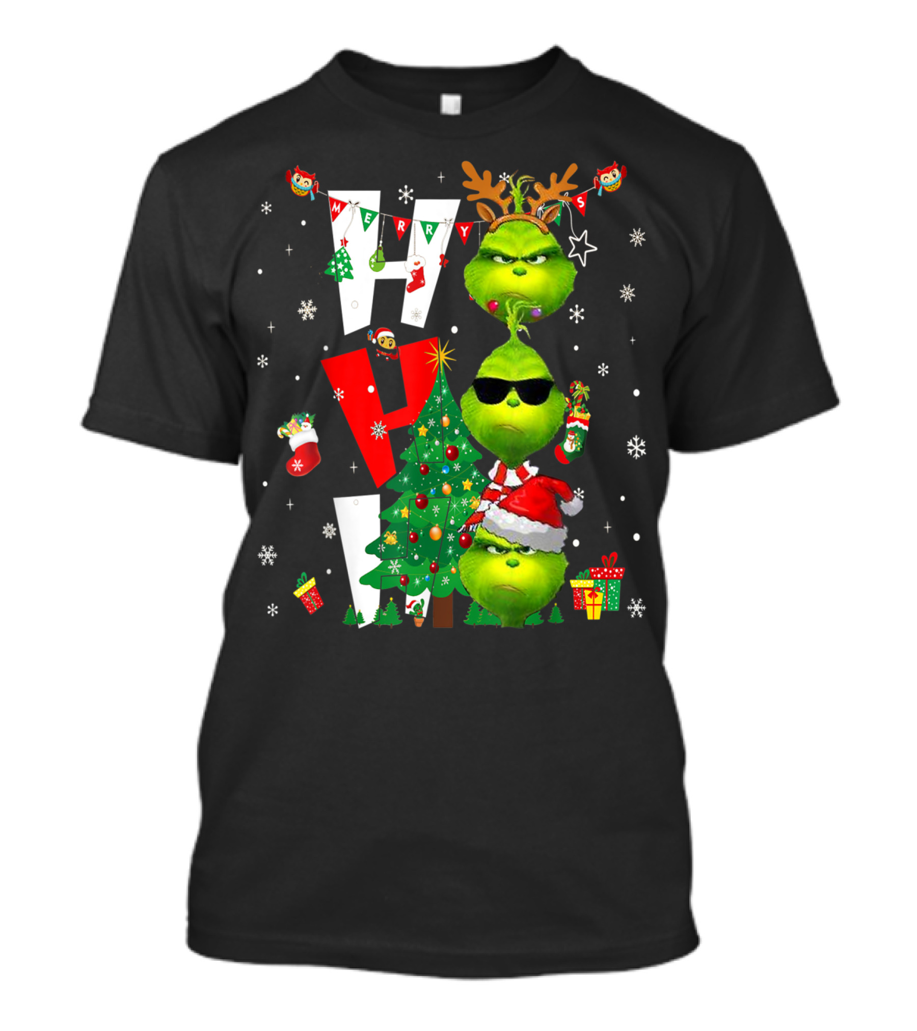 Merry Grinchmas Funny Christmas Holiday Vacation HHH T-Shirt