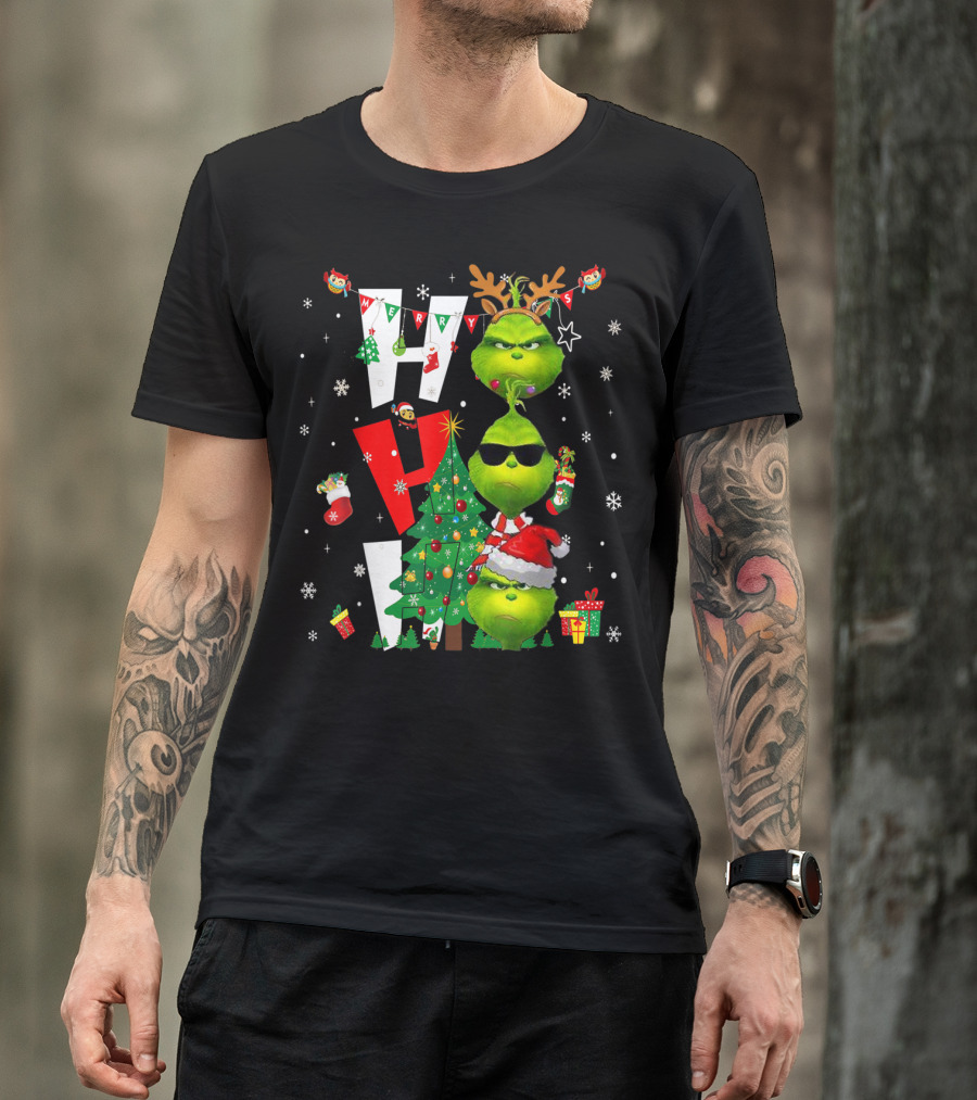 Merry Grinchmas Funny Christmas Holiday Vacation HHH T-Shirt