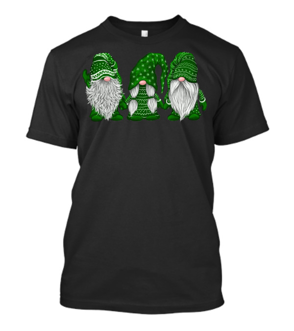 THREE GREEN GNOMES SANTA NORDIC HANGING HOLIDAY SCENE T-Shirt