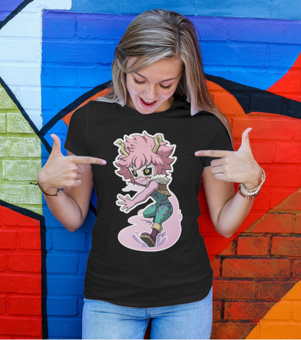 Mina Ashido Chibi Anime Character Pose My Hero Academia T-Shirt