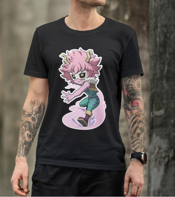 Mina Ashido Chibi Anime Character Pose My Hero Academia T-Shirt