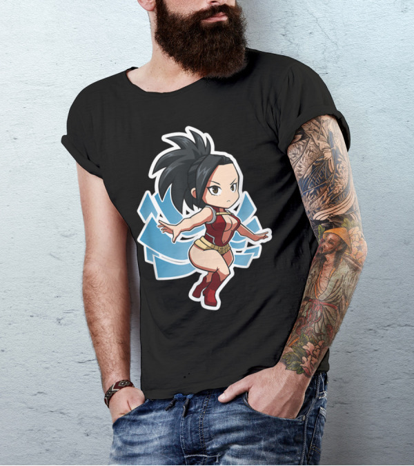 Momo Yaoyorozu Chibi Anime Character Fan T-Shirt