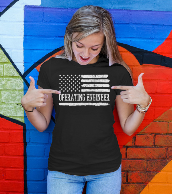 OPERATING ENGINEER AMERICAN FLAG T-Shirt