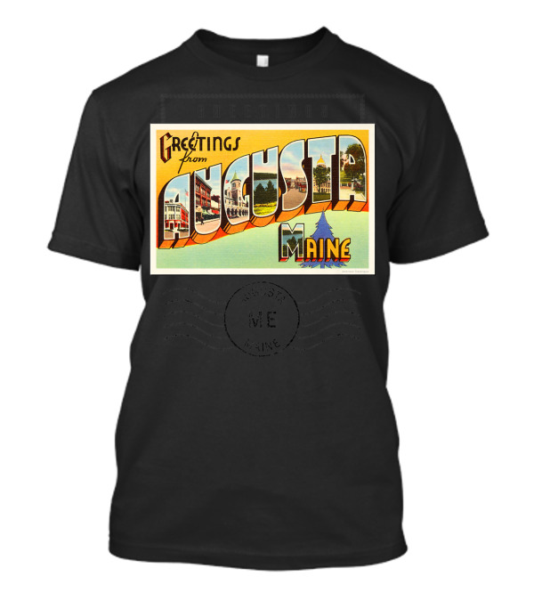 Greetings From Augusta Maine ME Travel Souvenir Stamped T-Shirt