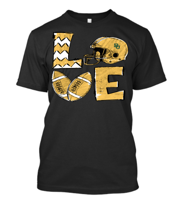 Baylor Bears Alumni Love Football Tailgating Helmet And Ball T-Shirt